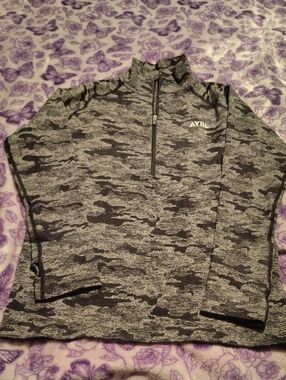 AYBL Black and Gray Camo Quarter-Zip Pullover